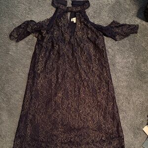 Francesca's Collections Navy Lace Formal Dress